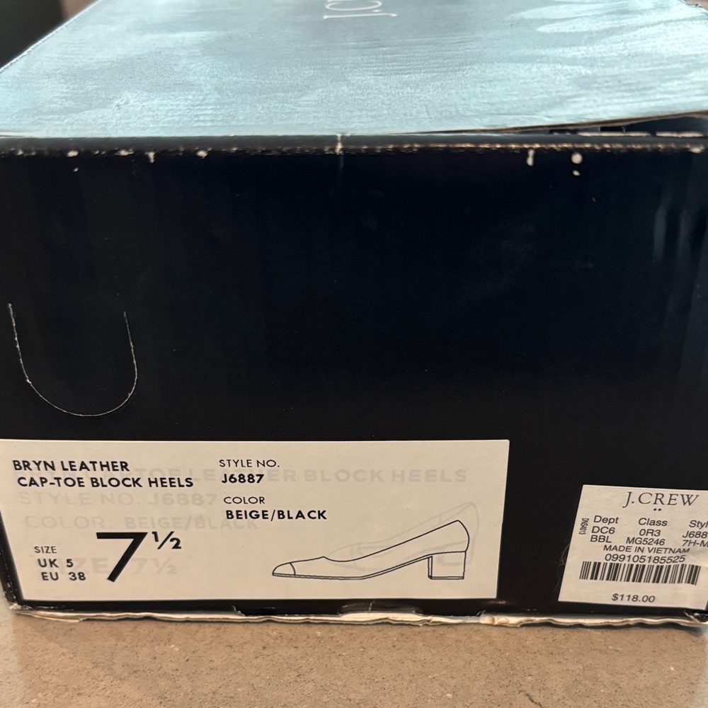 J. Crew Cream and Black block heel - Picture 5 of 7
